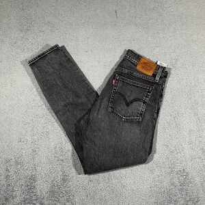 Levis Premium 501 Original Fit Black Denim Wash Jeans Women Size 26 #1920